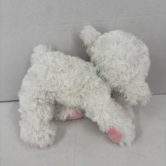 Garanimals White Lamb Plush Lovey Toy Baby Sheep Pink Face Green Bow 9 Inch - Picture 5 of 9